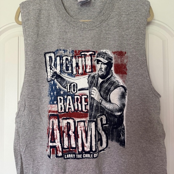 Vintage Larry the Cable Guy Right To Bare Arms Muscle T-Shirt Tank Y2K 2000s - Picture 1 of 4